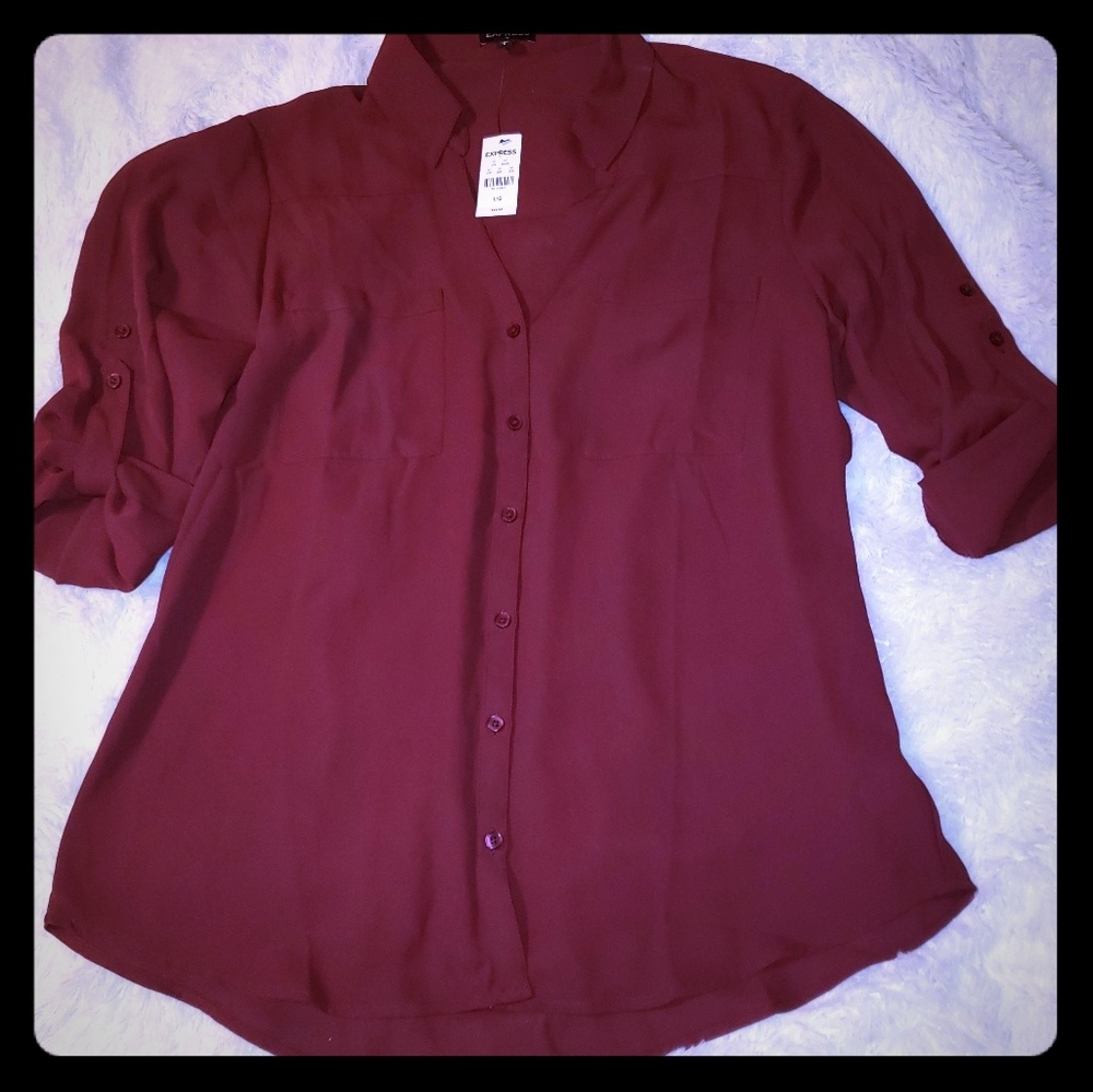 NWT Express Lg. Lightweight convertible shirt.
